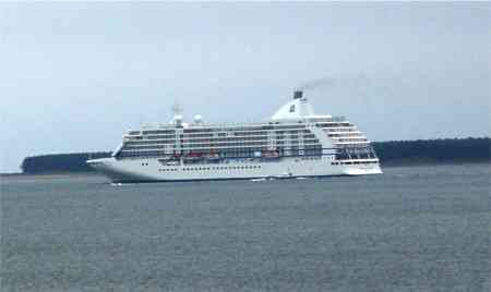 cruise liners from the bedroom window